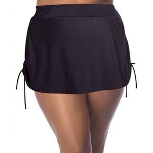 NEW ALWAYS FOR ME plus size adjustable sides swim skirt in black